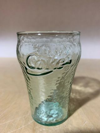 Coca Cola set of 12 Bell Soda Glasses 6 oz.  Green Glass 1997 2