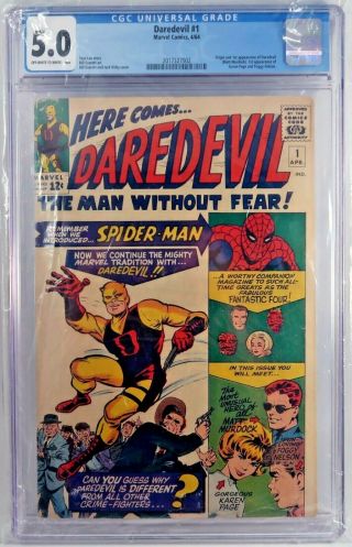 Daredevil 1 (april 1964,  Marvel) Cgc Graded 5.  0 Off - White To White Pages