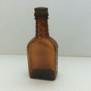 Mchenry Bourbon Distillery Vintage 1/2 Pint Amber Liquor Bottle With Lid 6 1/2 "
