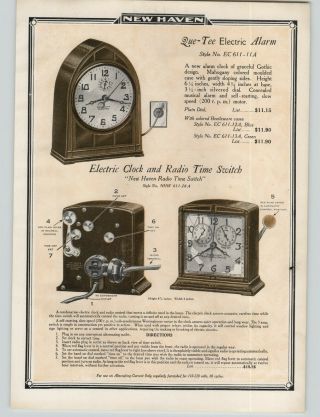 1932 Paper Ad Haven Que - Tee Electric Clock Radio Time Switch Artalarms