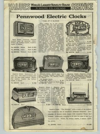 1936 Paper Ad Pennwood Brand Electric Clocks The Mercury Wall Haven Banjo