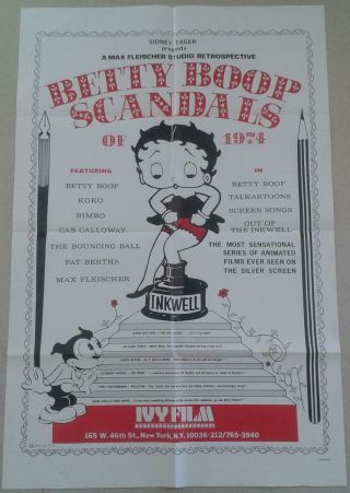 Betty Boop Scandals Of 1974 Movie Poster Ivy Animated Films 27 " By 40 "