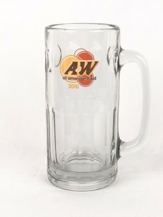 2010 A&w All American Food Glass Cup Mug Stein Tall Dimples Root Beer
