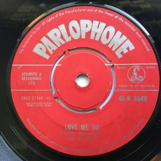 Beatles Uk 1962 1st Press " Love Me Do " Red Parlophone Labels 1 Stamps - 1 Matrix