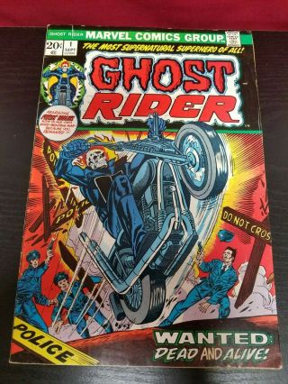 Ghost Rider 1 1973 Vg 4.  0 1st Brief App.  Damien Hellstrom