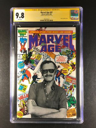 Marvel Age 41 Cgc 9.  8 Signed By Stan Lee Photo Cover