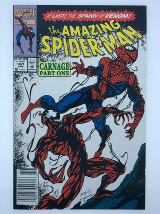 The Spider - Man 361 (apr 1992,  Marvel) Carnage Part One Bagle Emberlin
