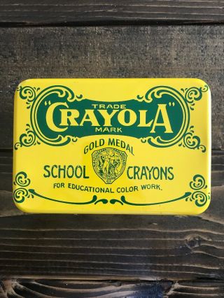 Vintage - Crayola - Gold Medal - School Crayon - Empty Tin