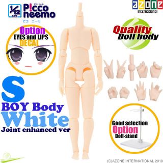 Azone Pcn008 - Wht 1/12 Picco Neemo Danshi Pure S White Boy Body Enhanced Joint