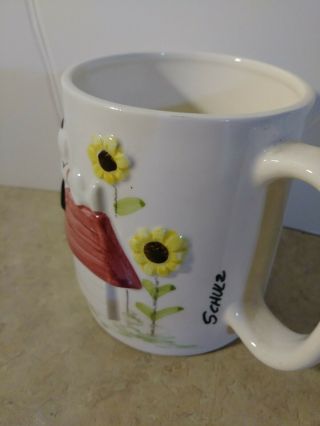 Peanuts Snoopy sunflower ceramic Mug planter 12 oz 2