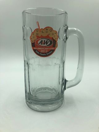 2012 A&w All American Food Glass Cup Mug Stein Tall Dimples Root Beer