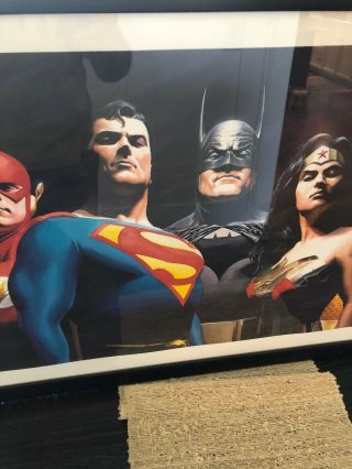 Justice League SEVEN Fine Art Lithograph SIGNED Alex Ross Batman DC 48” 3