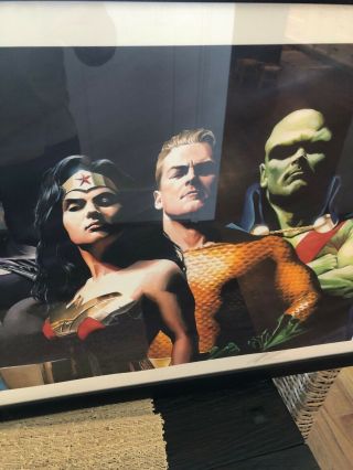 Justice League SEVEN Fine Art Lithograph SIGNED Alex Ross Batman DC 48” 4