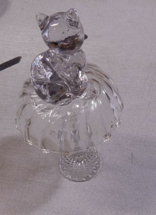 Rare Unique Vintage Glass Candle Holder Fairy Lamp Umbrella Cat Kitten 10 " Tall