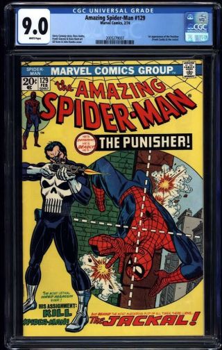The Spider - Man 129 Cgc 9.  0 White Pages Memorial Day