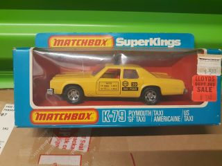 Matchbox K - 79 Kings Plymouth Grand Fury Taxi Box