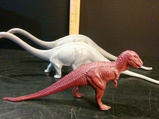 Vintage Invicta British Museum Natural History Diplodocus x 2,  T - Rex Toy Dinos 4
