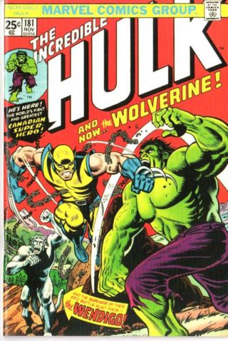 Hulk 181 Custom Made Cover With 2017 Reprint 1st Wolverine