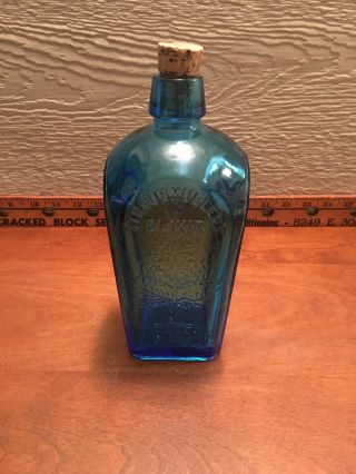 Straubmullers Elixir " Tree Of Life " Wheaton Blue 8 " Tall Bottle Great Shape