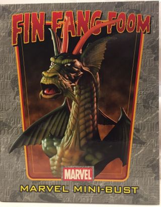 Fin Fang Foom Green Marvel Bowen Mini Bust Phase 2 Mib Fantastic Four Jack Kirby