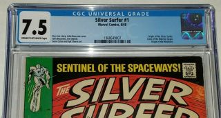 Silver Surfer 1 CGC 7.  5 VF - Marvel 1968 Origin of the Silver Surfer,  Watchers 2