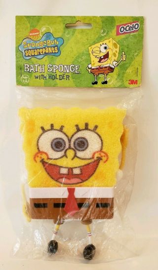 Sponge Bob Square Pants Bath Sponge With Holder O - Cel - O 3m From 2002