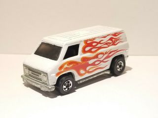 1974 Hot Wheels Chevy Van White With Red Flames