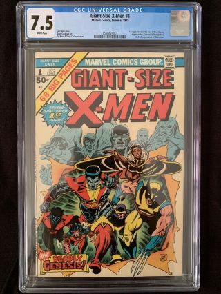 Giant Size X - Men 1 Cgc 7.  5 White Pages 1st X - Men 2nd Appearance Wolverine