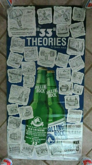 1994 Rolling Rock Beer My 33 Theories By Edward Koren W/contest Form Latrobe Pa