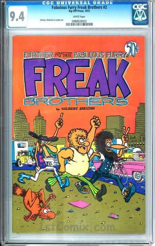 Freak Brothers 2,  1st Print,  Underground Comix,  Cgc 9.  4,  Highest Grade