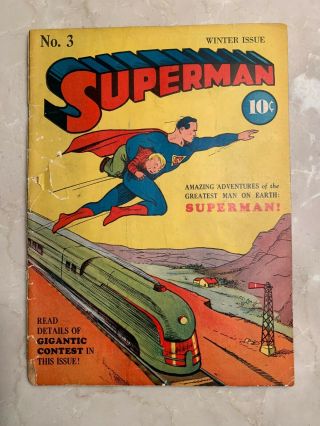 Superman 3 (1940,  Dc) - Owner (plus 2 Other 1940 