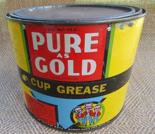 Vintage Pep Boys " Pure As Gold " Cup Grease Can