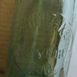 Vintage Aqua Blob Top bottle - E.  H.  WHITAKER - FRANKFORT,  IND.  (13) 3