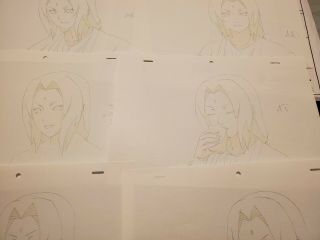 Naruto Japanese Anime Production Genga set Tsunade (Not Cel) 10 pages 3