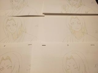 Naruto Japanese Anime Production Genga set Tsunade (Not Cel) 10 pages 4