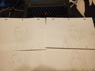 Naruto Japanese Anime Production Genga set Tsunade (Not Cel) 10 pages 5