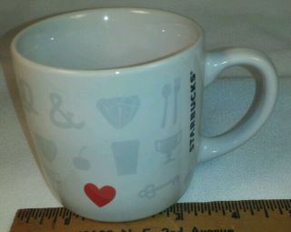 Starbucks White Espresso Cup With Red Heart