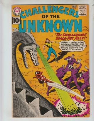 Challengers Of The Unknown 21 Vg,  (4.  5) 9/61 " The Challengers Space Pet Ally "
