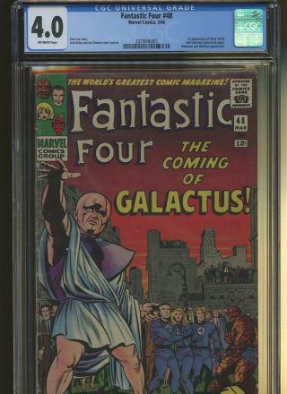 Fantastic Four 48 Cgc 4.  0 | Marvel 1966 | 1st Silver Surfer & Galactus (cameo)