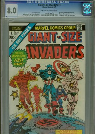 Giant Size Invaders 1 (marvel 1975) Cgc 8.  0 Ow - Wp