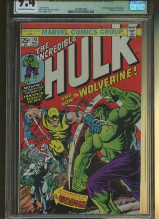 Incredible Hulk 181 CGC Qualified 9.  4 | Marvel 1974 | 1st Full Wolverine. 2