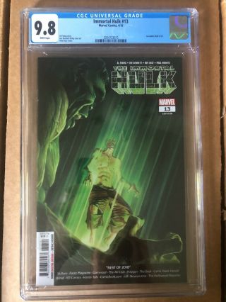 Immortal Hulk 13 (2019) Cgc 9.  8 Alex Ross 1st Print Cover A