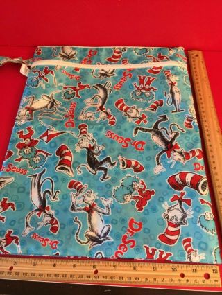 Dr Seuss Cat In The Hat Thing 1 & 2 Tote Bag By Bumkins 2 Lined Pockets A4