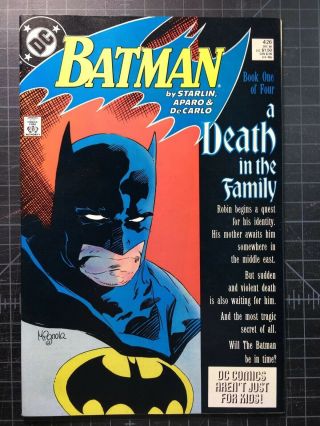 Batman 426 - 429 A Death In The Family Death Of Jason Todd 1988 In Nm Range