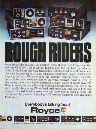 1976 Royce Electronics Corp Cb Radio Rough Riders Print Ad