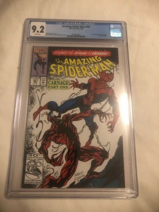 The Spider - Man 361 (apr 1992,  Marvel) Cgc 9.  2 White Pages - 1st Carnage