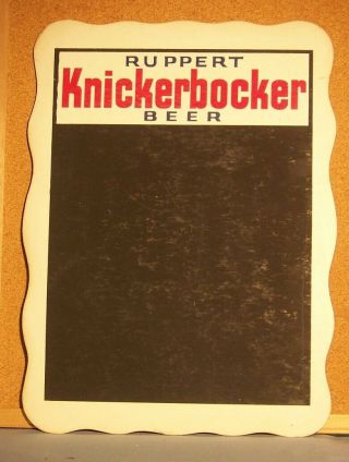 Vintage Ruppert Knickerbocker Beer Menu Board