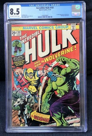 Incredible Hulk 181 8.  5 Cgc 1st Wolverine Marvel Key Potential 9.  0?