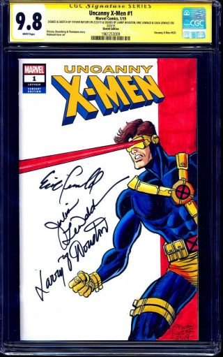Uncanny X - Men 1 Blank Cgc Ss 9.  8 Cyclops Sketch Signed X4 Houston Lewald Butler