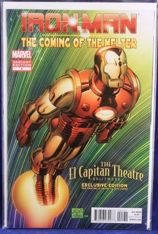 Marvel Comic Iron Man 1 El Capitan Theatre Exclusive Le 3000 Disney Variant